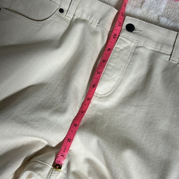 Talbots Womens High Waisted Flattering Ankle Crop Jeans Size 16 Cream Plus size - Picture 5 of 11